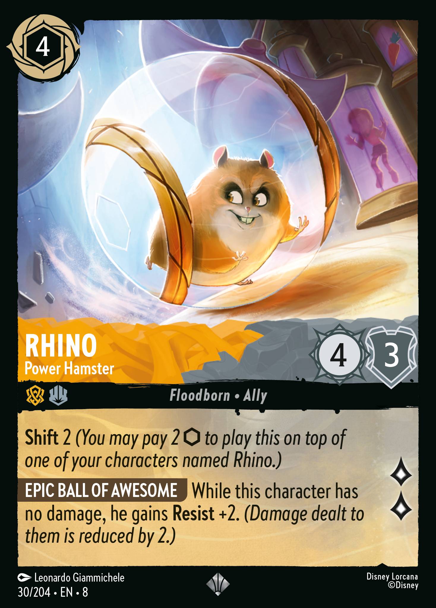 Rhino — Power Hamster Disney Lorcana card
