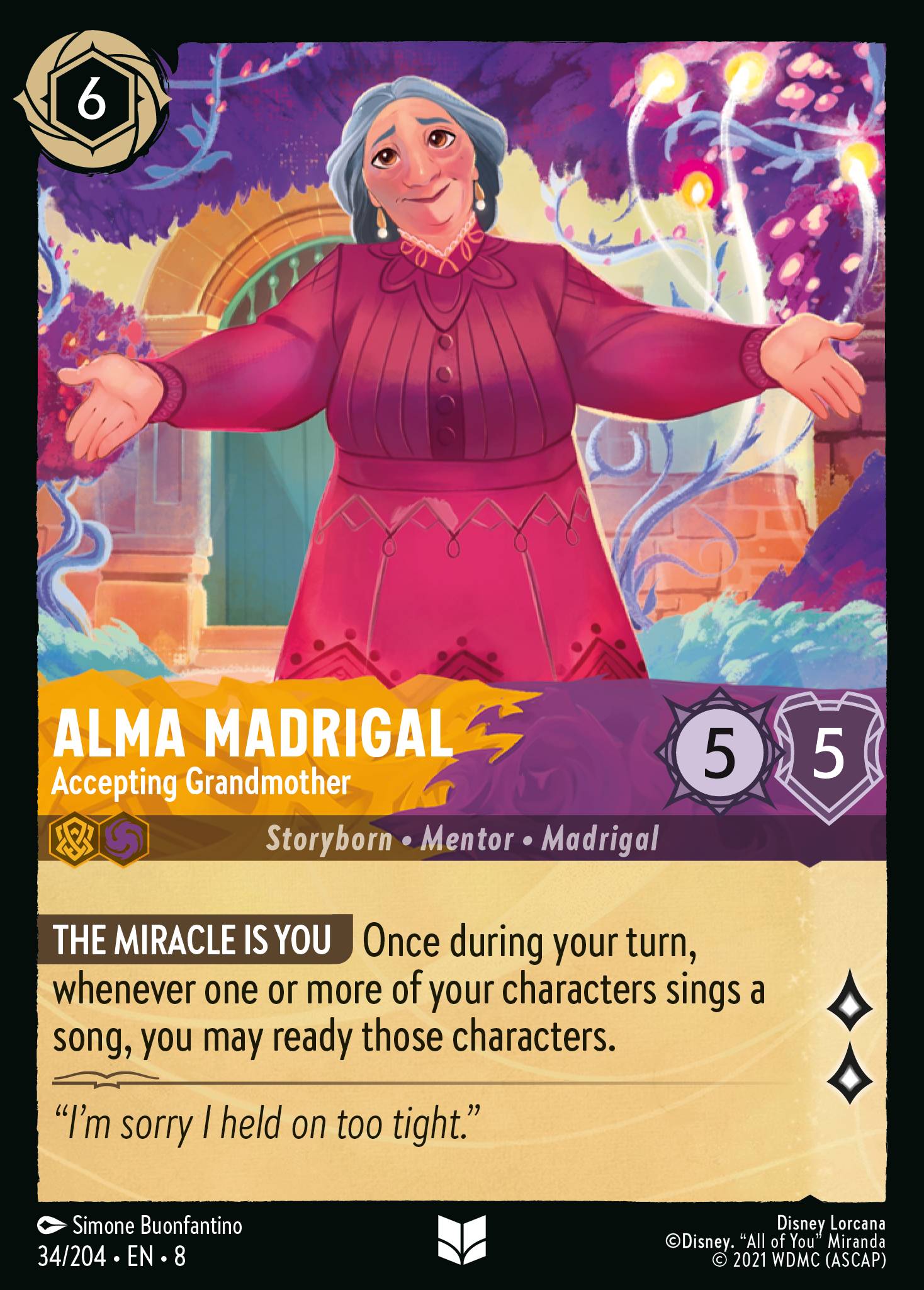 Alma Madrigal — Accepting Grandmother Disney Lorcana card