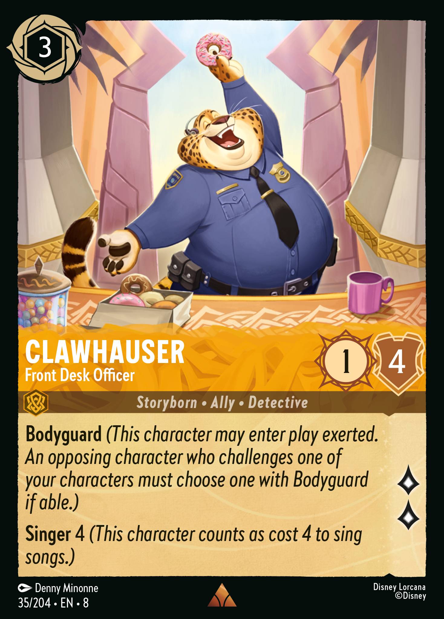 Clawhauser — Front Desk Officer Disney Lorcana card