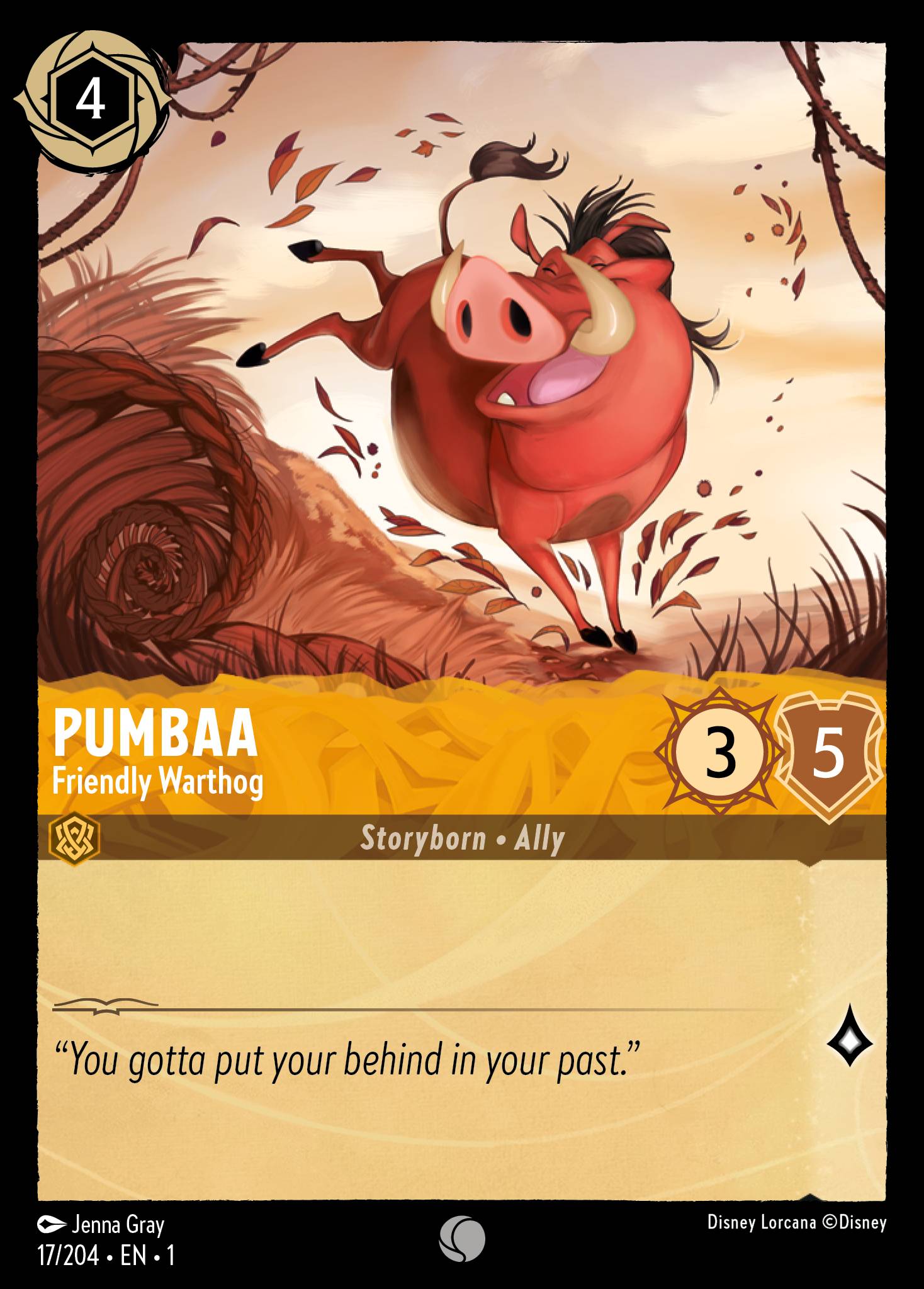 Pumbaa — Friendly Warthog Disney Lorcana card