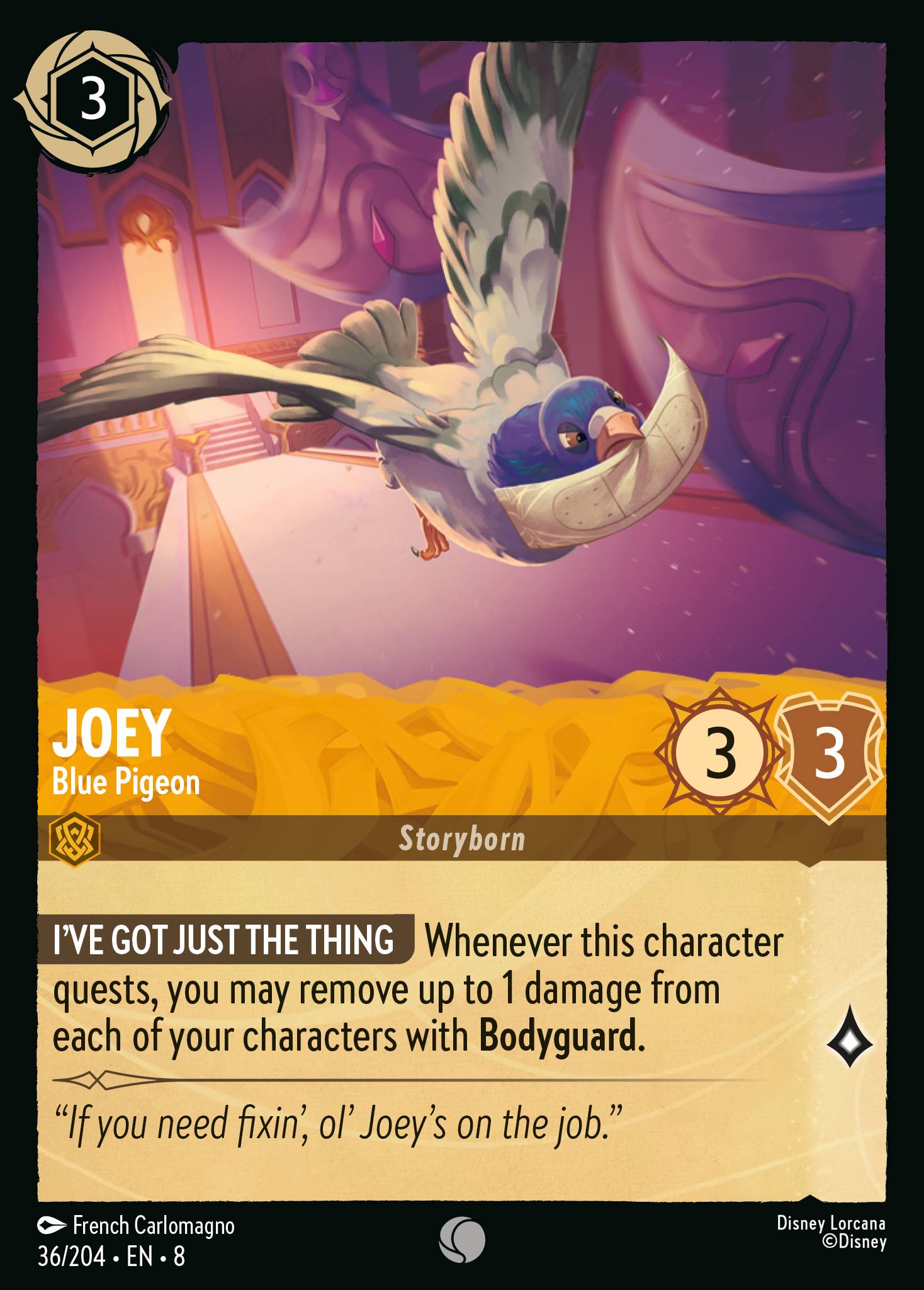 Joey — Blue Pigeon Disney Lorcana card