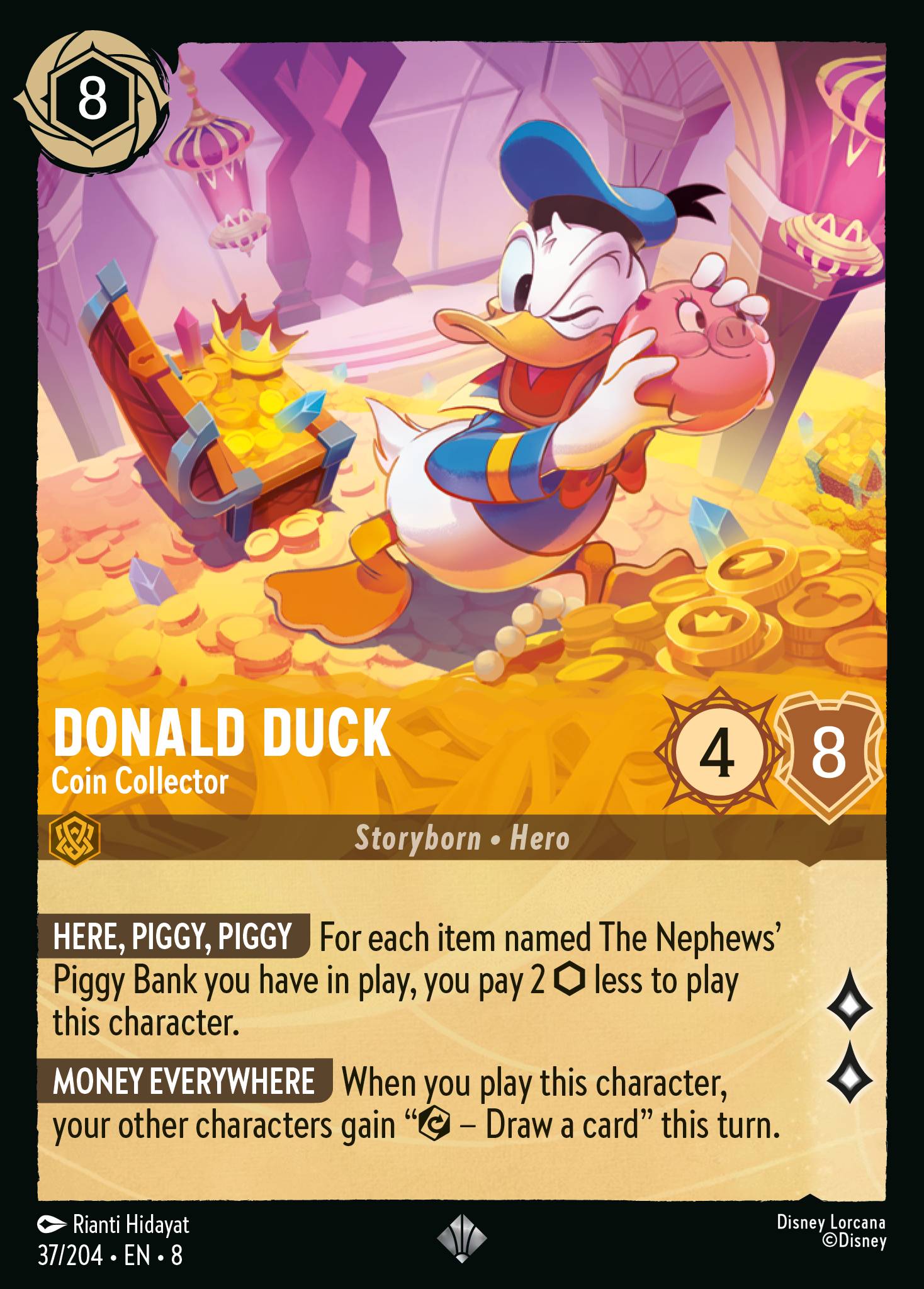 Donald Duck — Coin Collector Disney Lorcana card