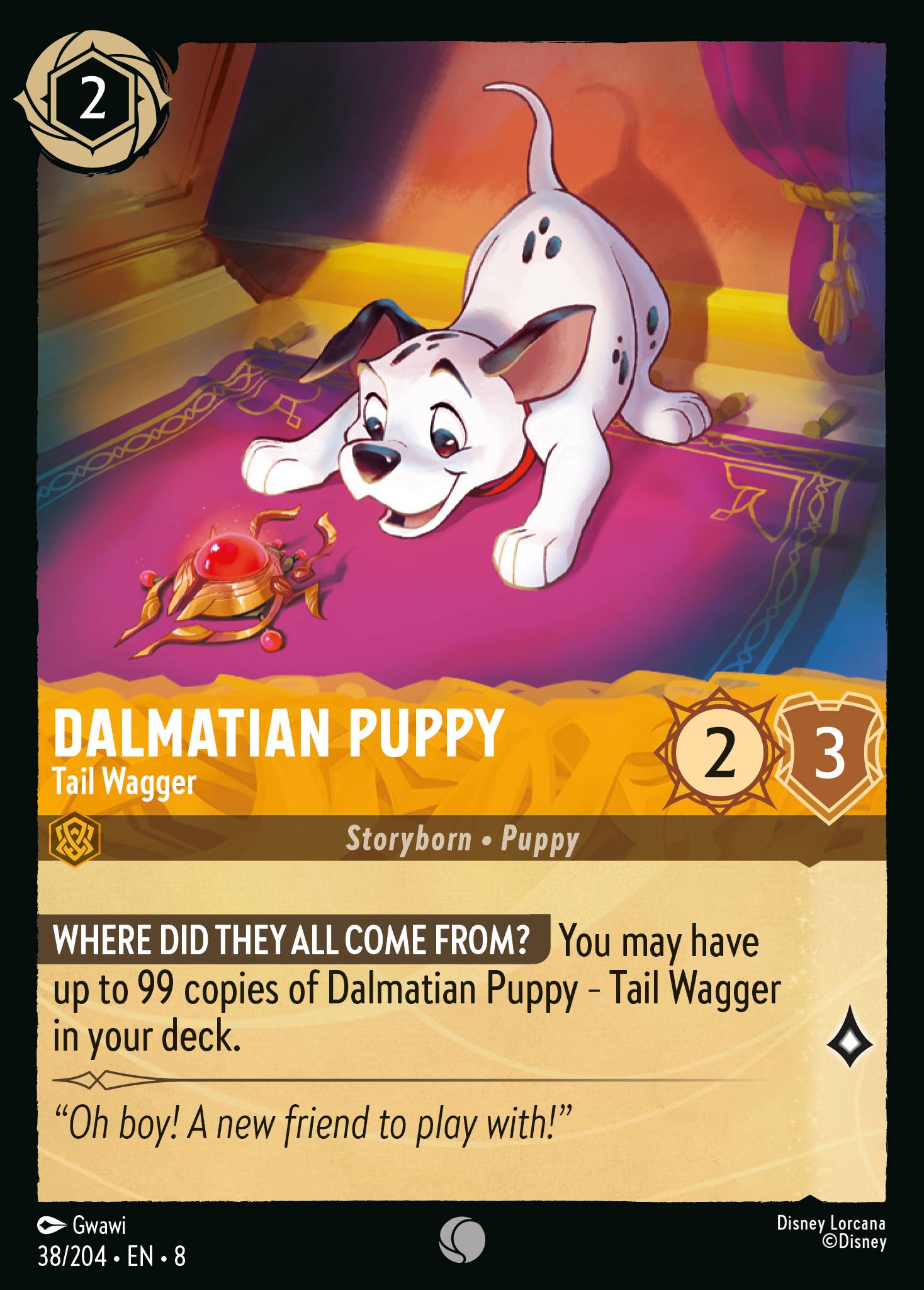 Dalmatian Puppy — Tail Wagger Disney Lorcana card