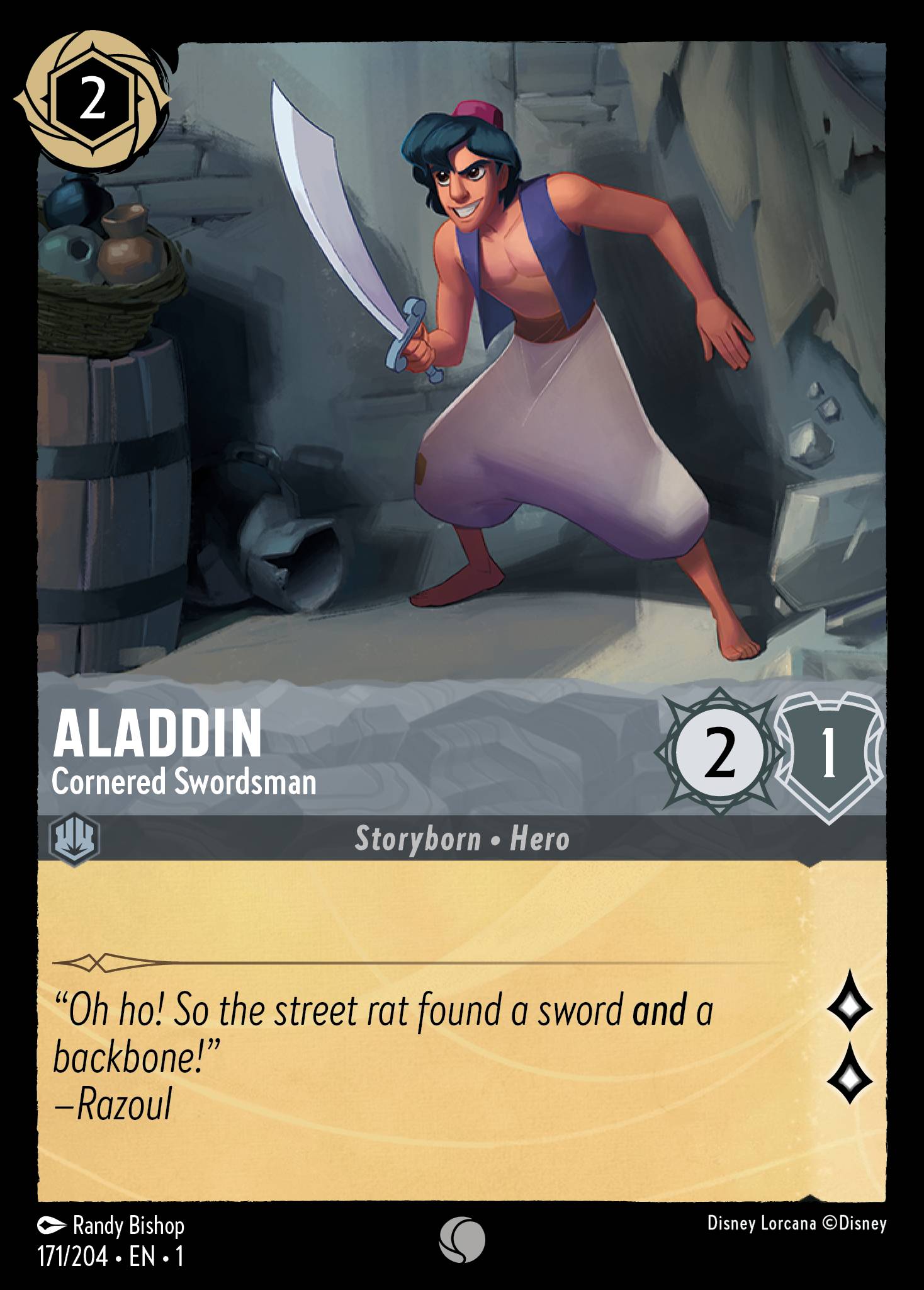 Aladdin — Cornered Swordsman Disney Lorcana card