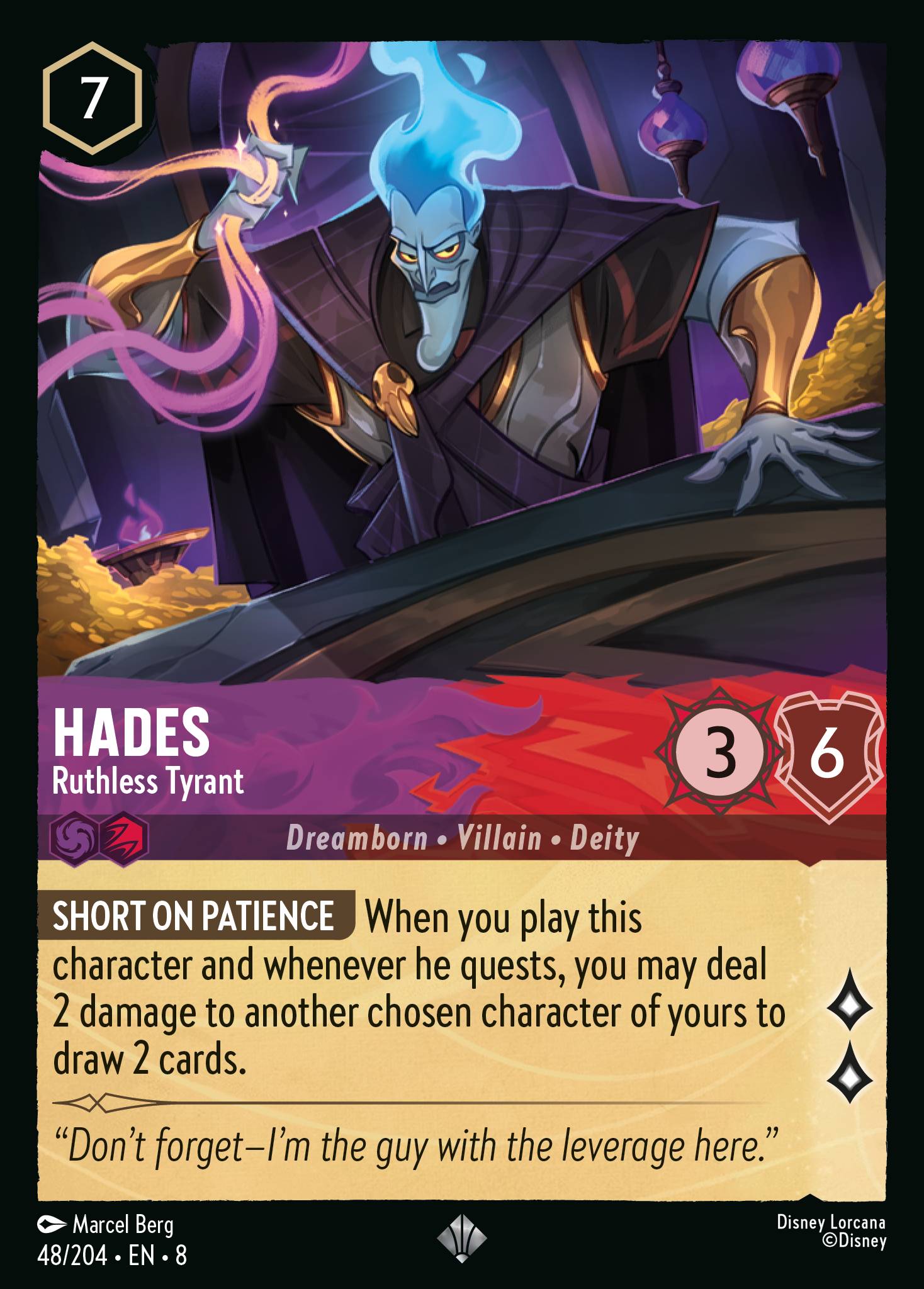 Hades — Ruthless Tyrant Disney Lorcana card
