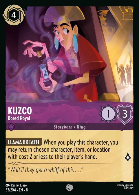 Kuzco — Bored Royal Disney Lorcana card