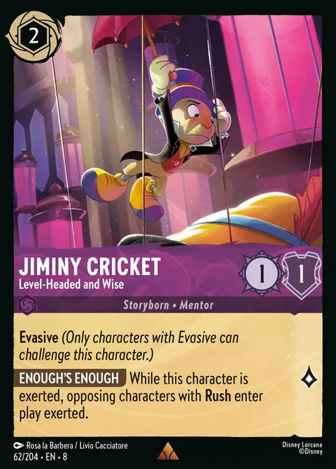 Jiminy Cricket — Level-Headed and Wise Disney Lorcana card