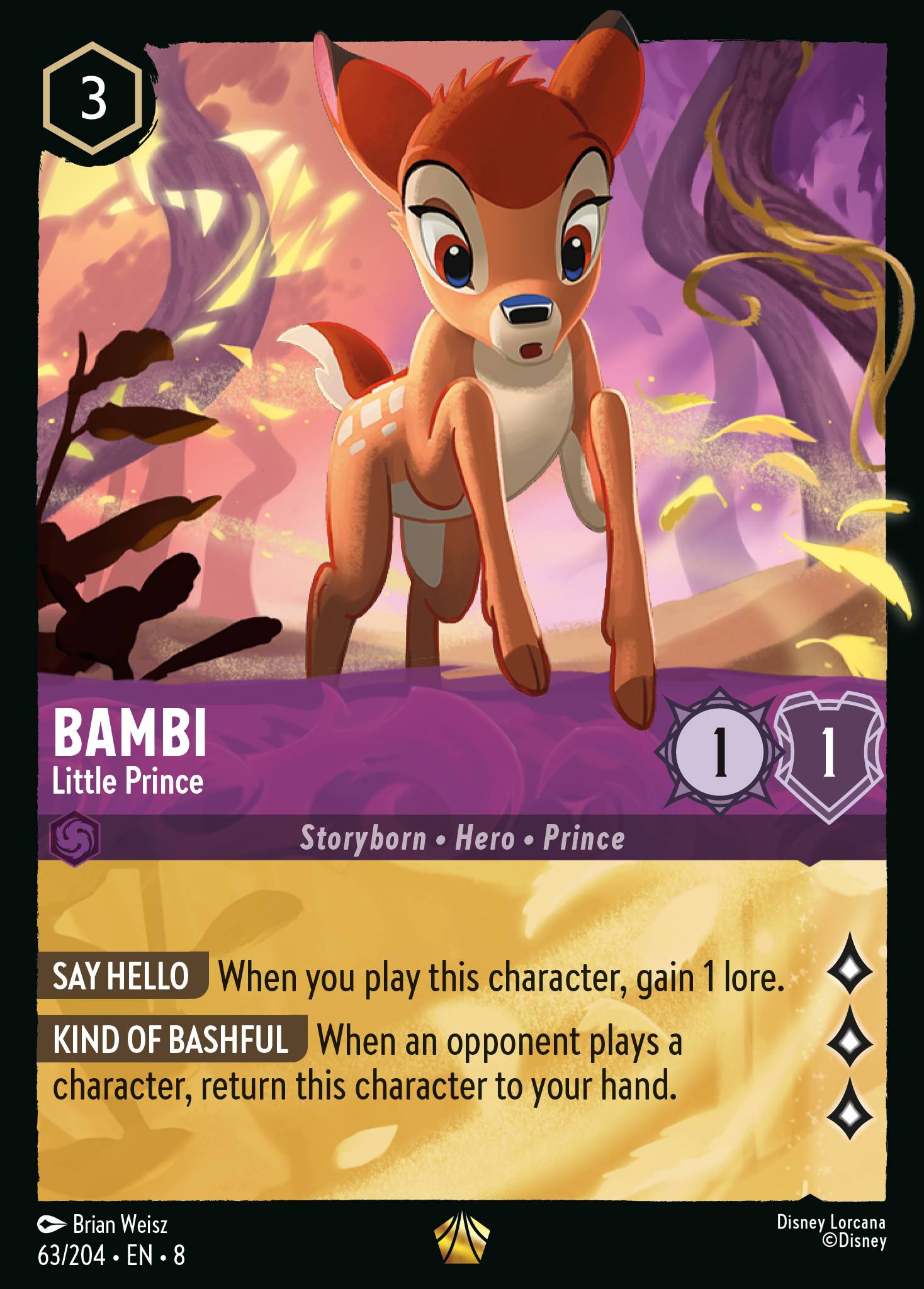 Bambi — Little Prince Disney Lorcana card