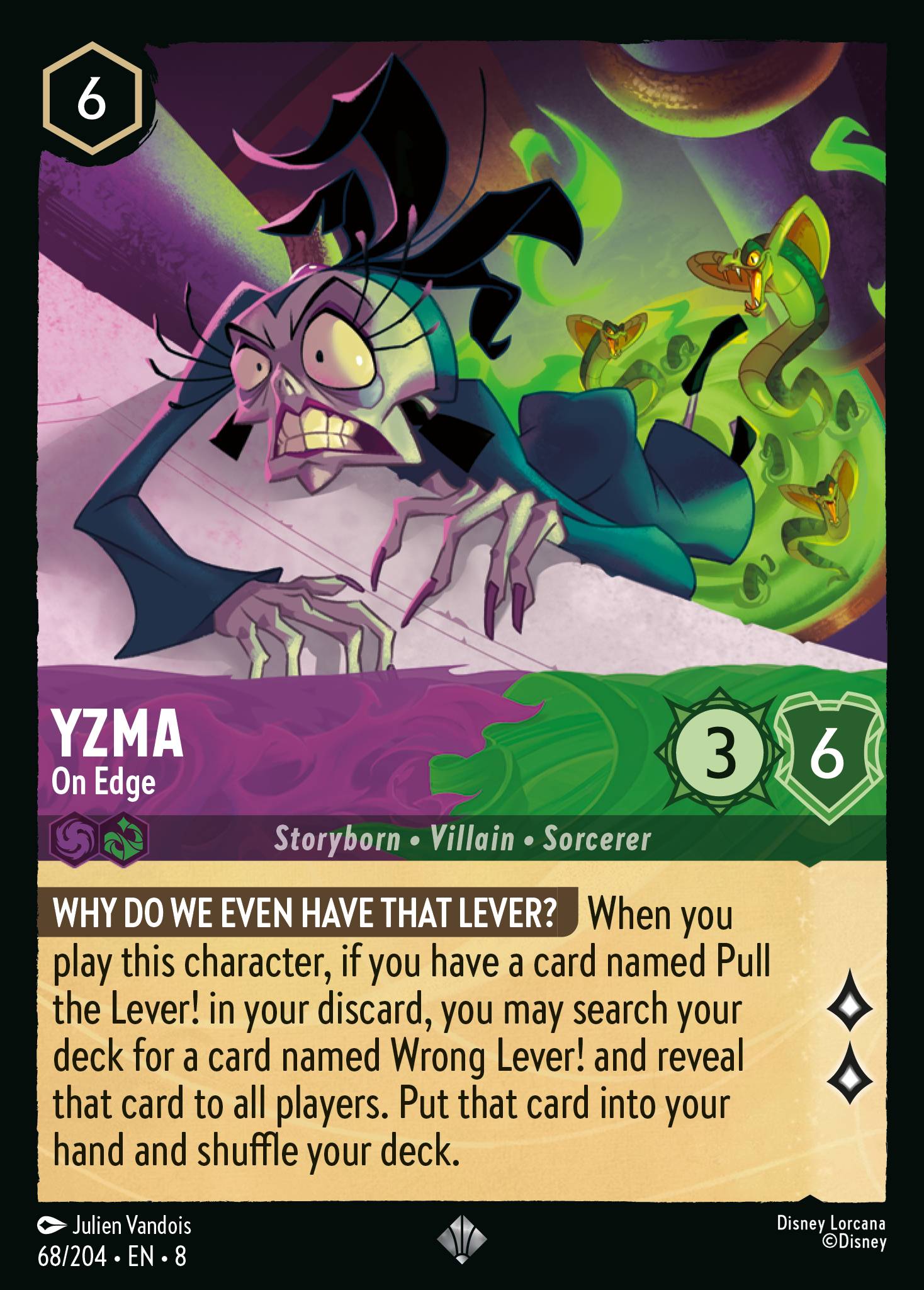 Yzma — On Edge Disney Lorcana card