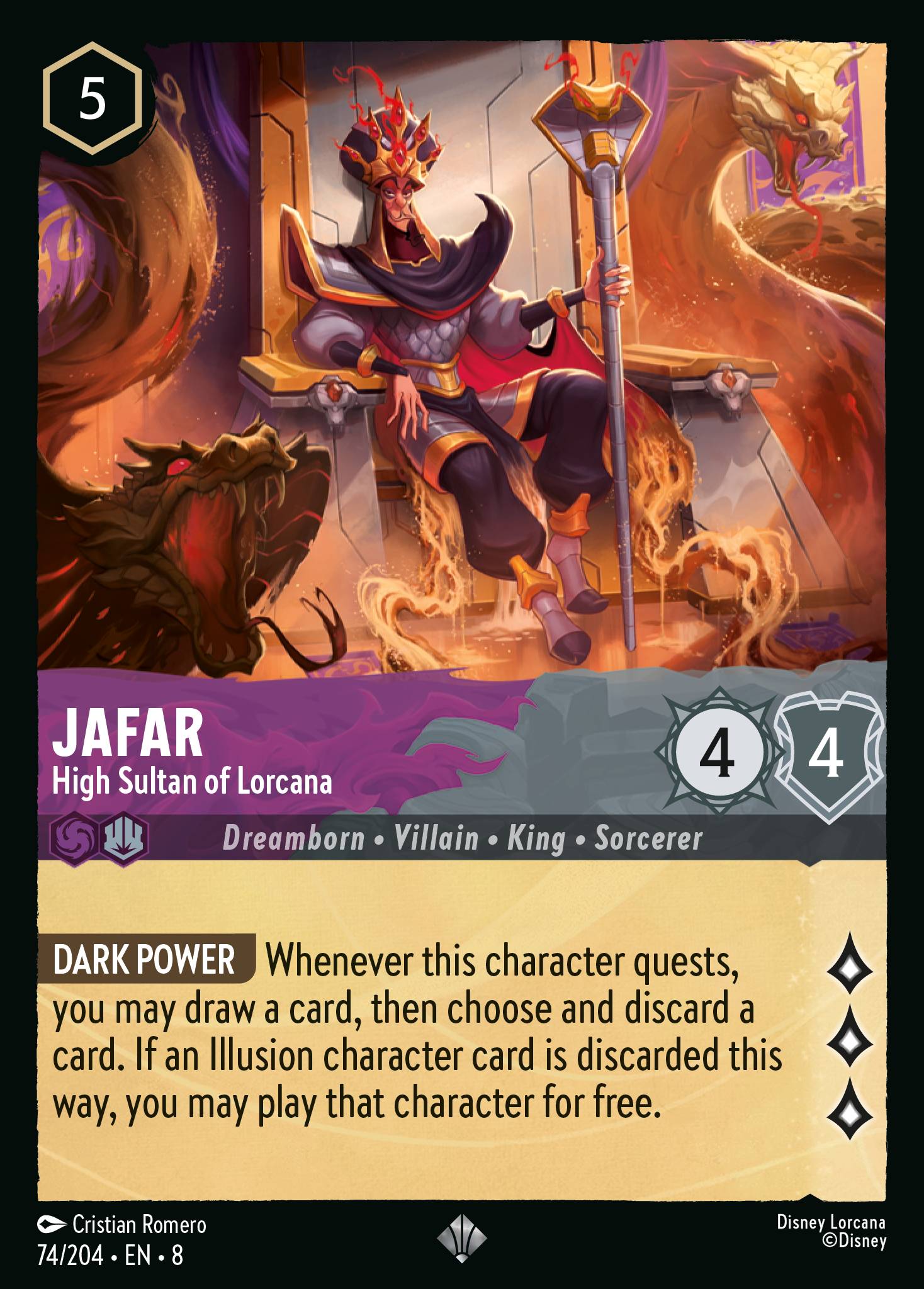 Jafar — High Sultan of Lorcana Disney Lorcana card