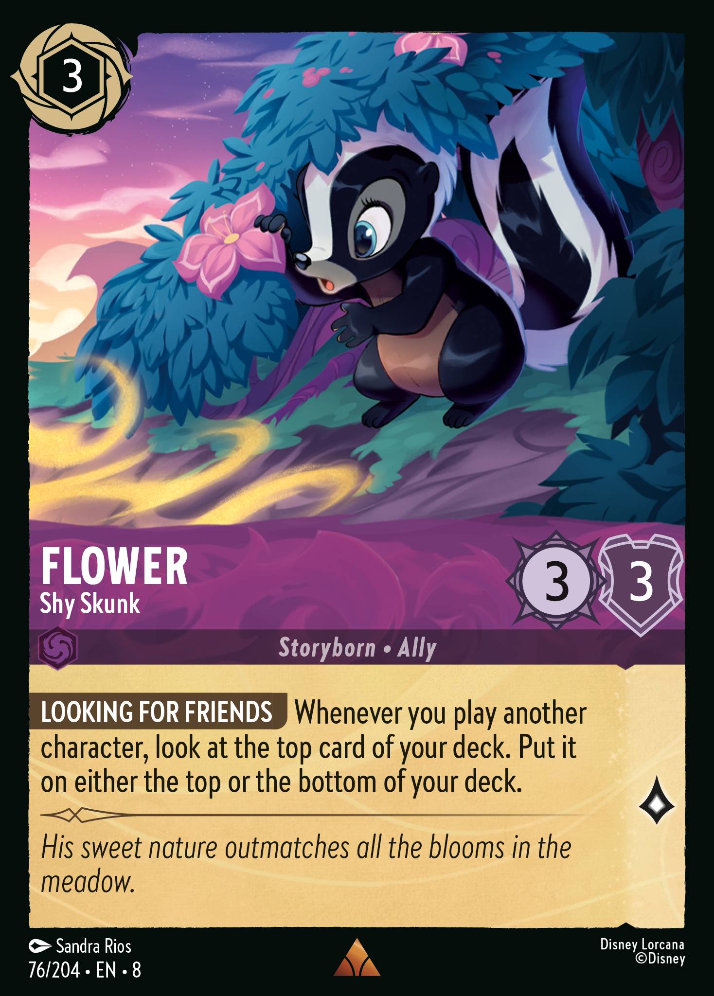 Flower — Shy Skunk Disney Lorcana card