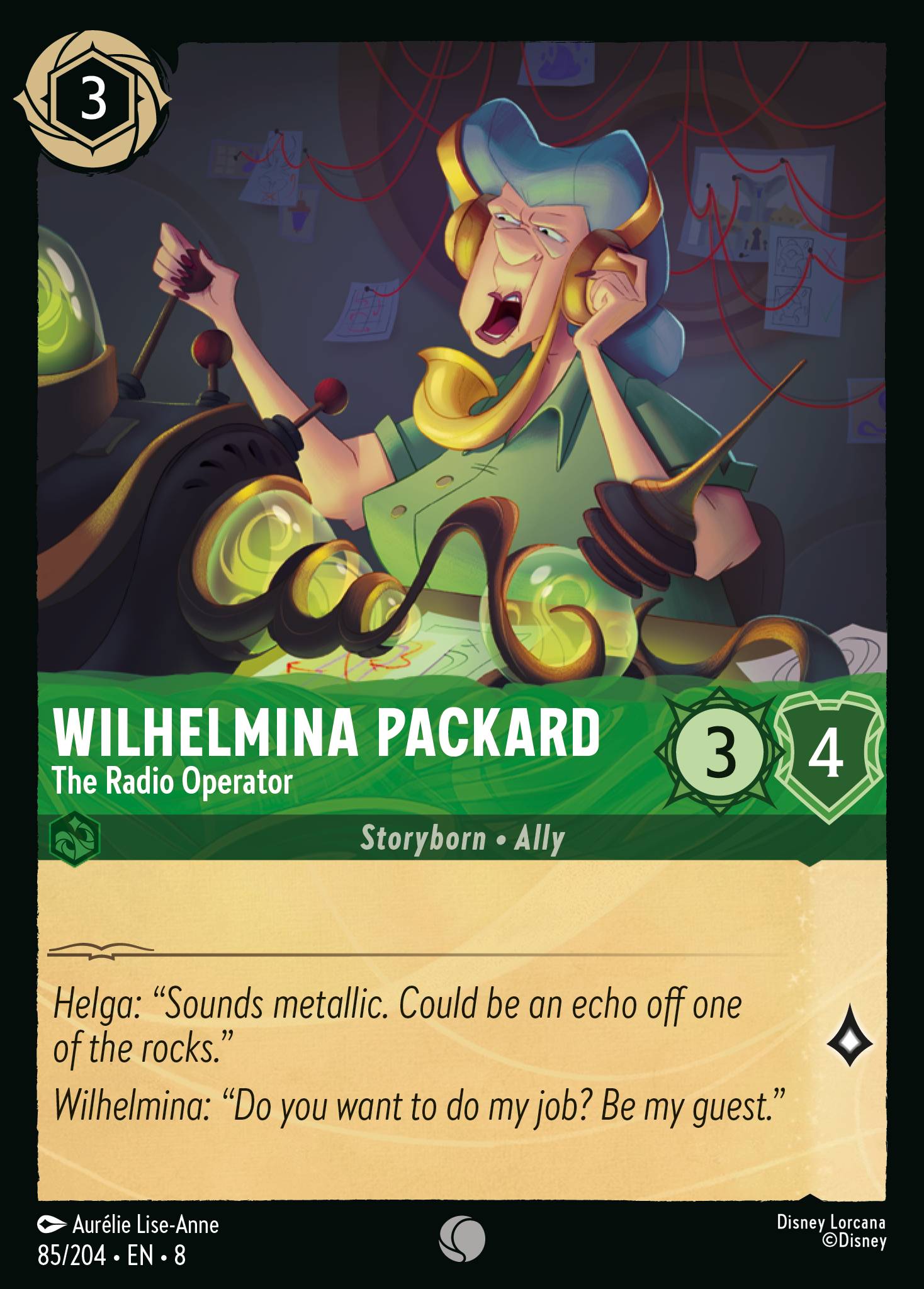 Wilhelmina Packard — The Radio Operator Disney Lorcana card