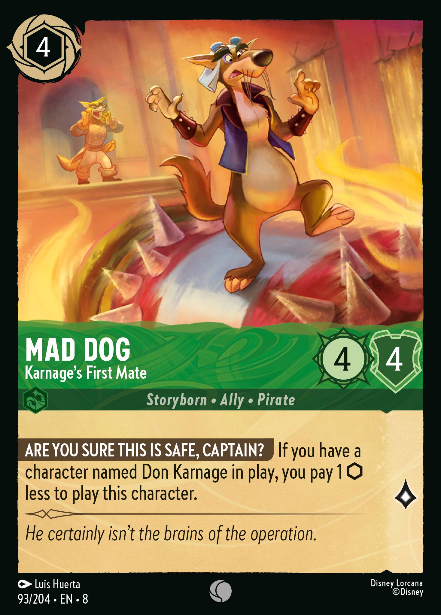 Mad Dog — Karnage's First Mate Disney Lorcana card