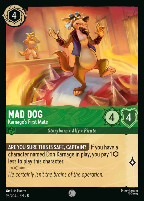 Mad Dog — Karnage's First Mate Disney Lorcana card