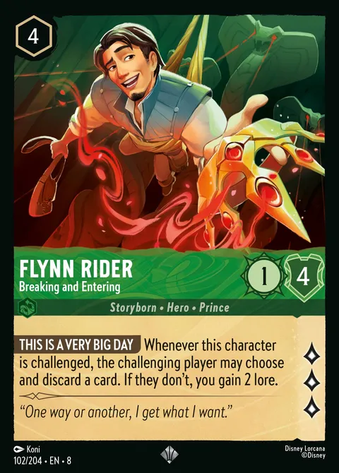 Flynn Rider — Breaking and Entering Disney Lorcana card