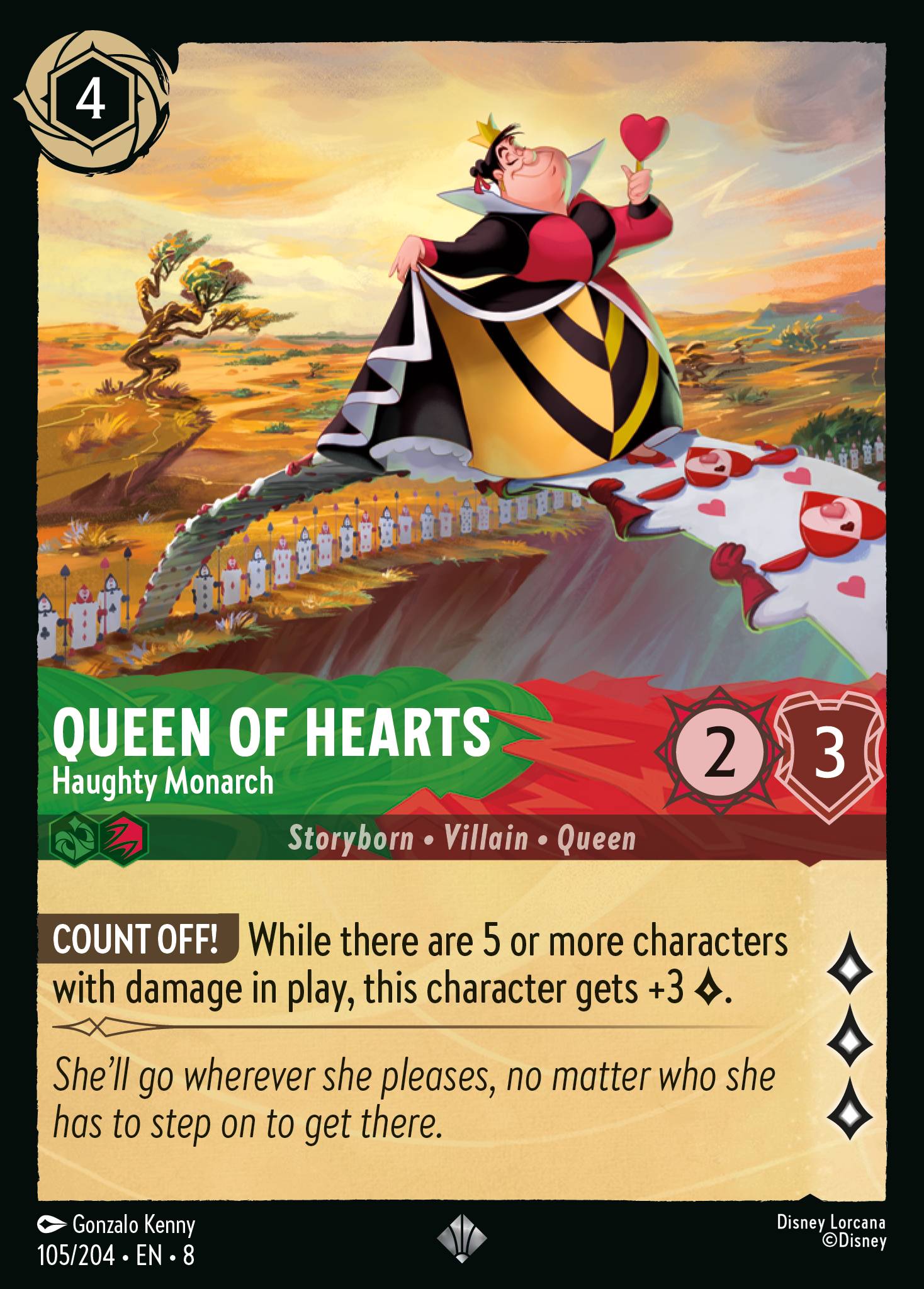 Queen of Hearts — Haughty Monarch Disney Lorcana card