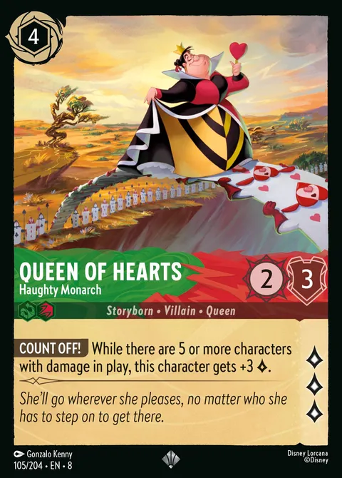 Queen of Hearts — Haughty Monarch Disney Lorcana card