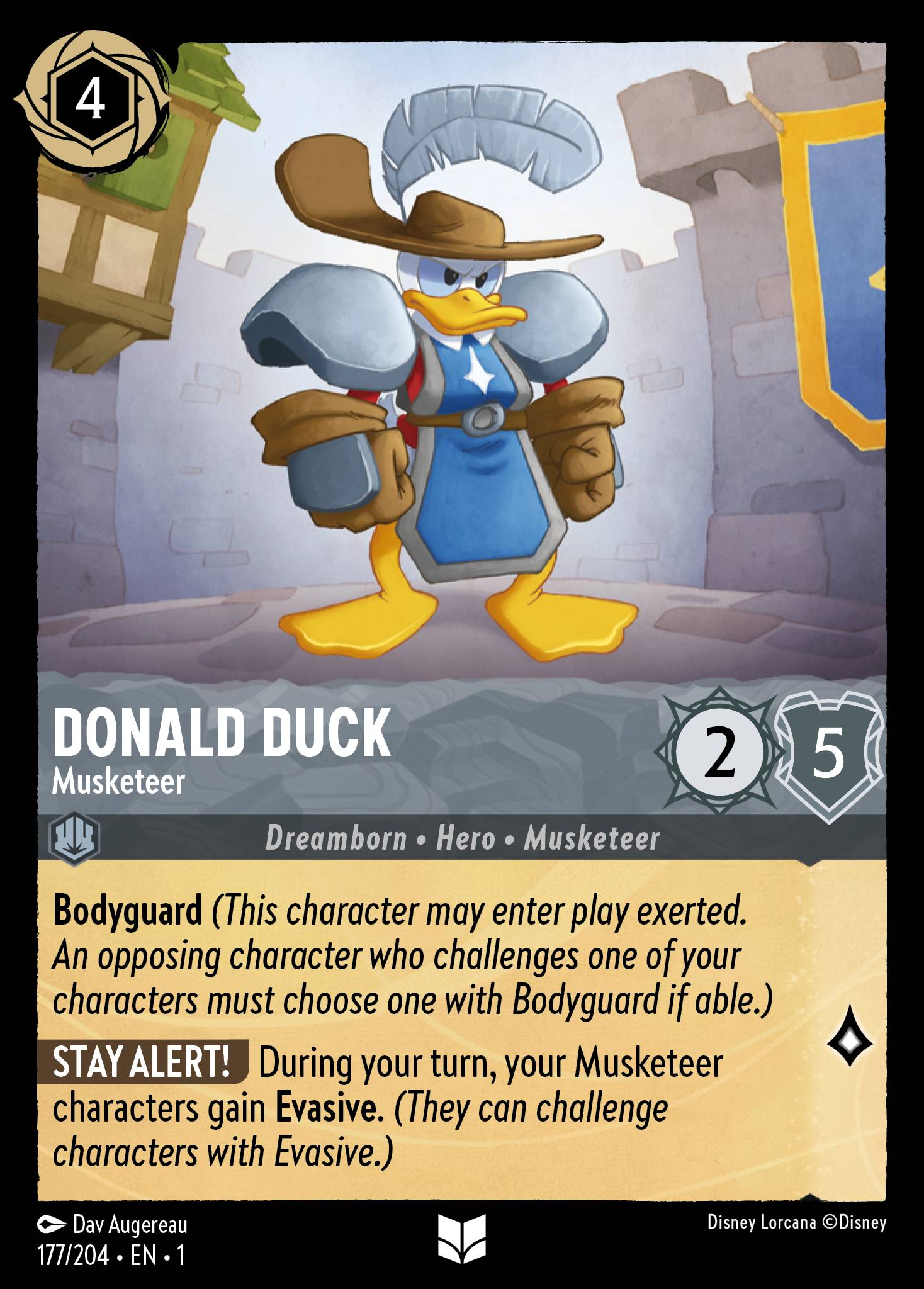 Donald Duck — Musketeer Disney Lorcana card