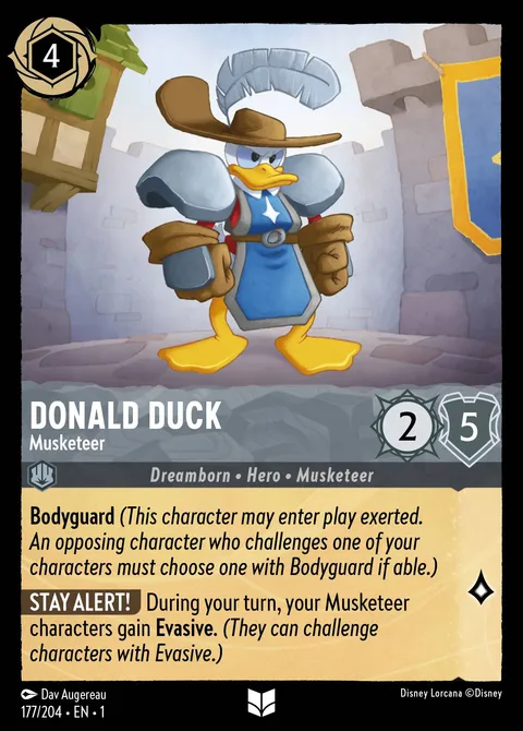 Donald Duck — Musketeer Disney Lorcana card