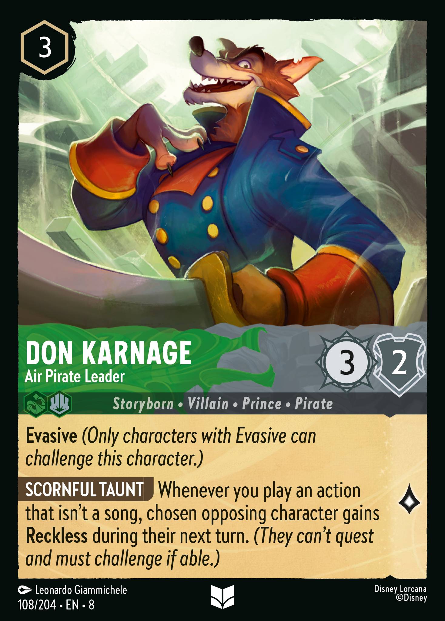 Don Karnage — Air Pirate Leader Disney Lorcana card