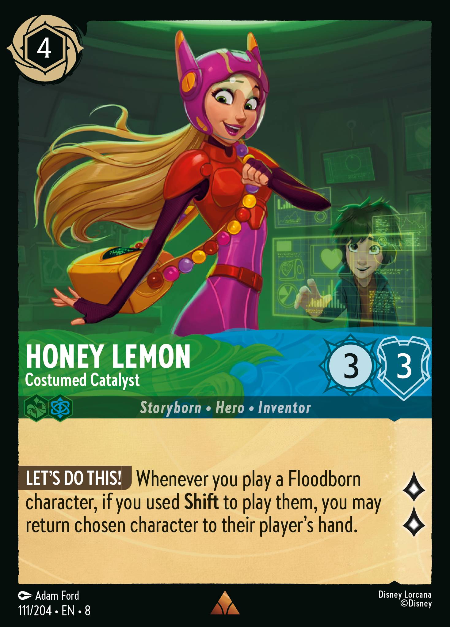 Honey Lemon — Costumed Catalyst Disney Lorcana card