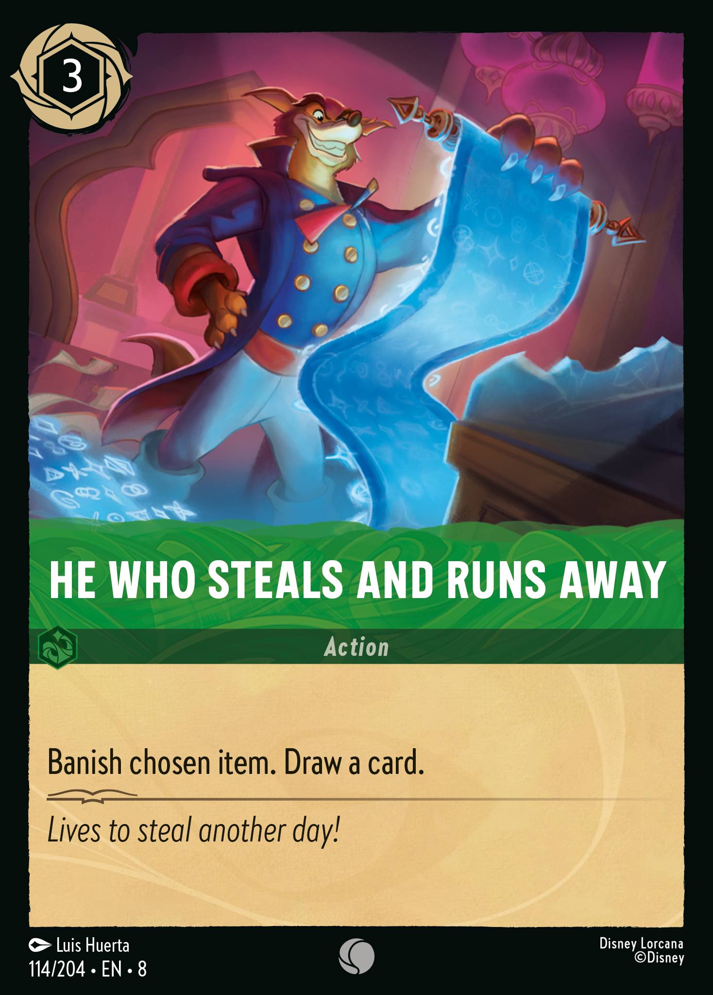 He Who Steals and Runs Away Disney Lorcana card