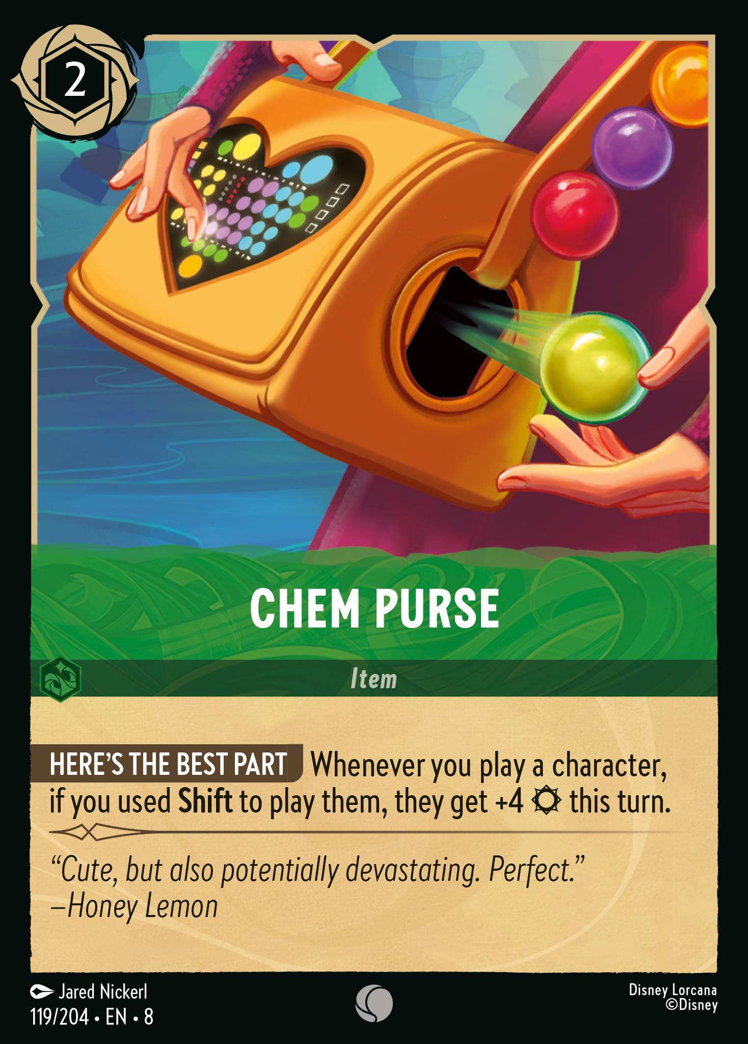 Chem Purse Disney Lorcana card