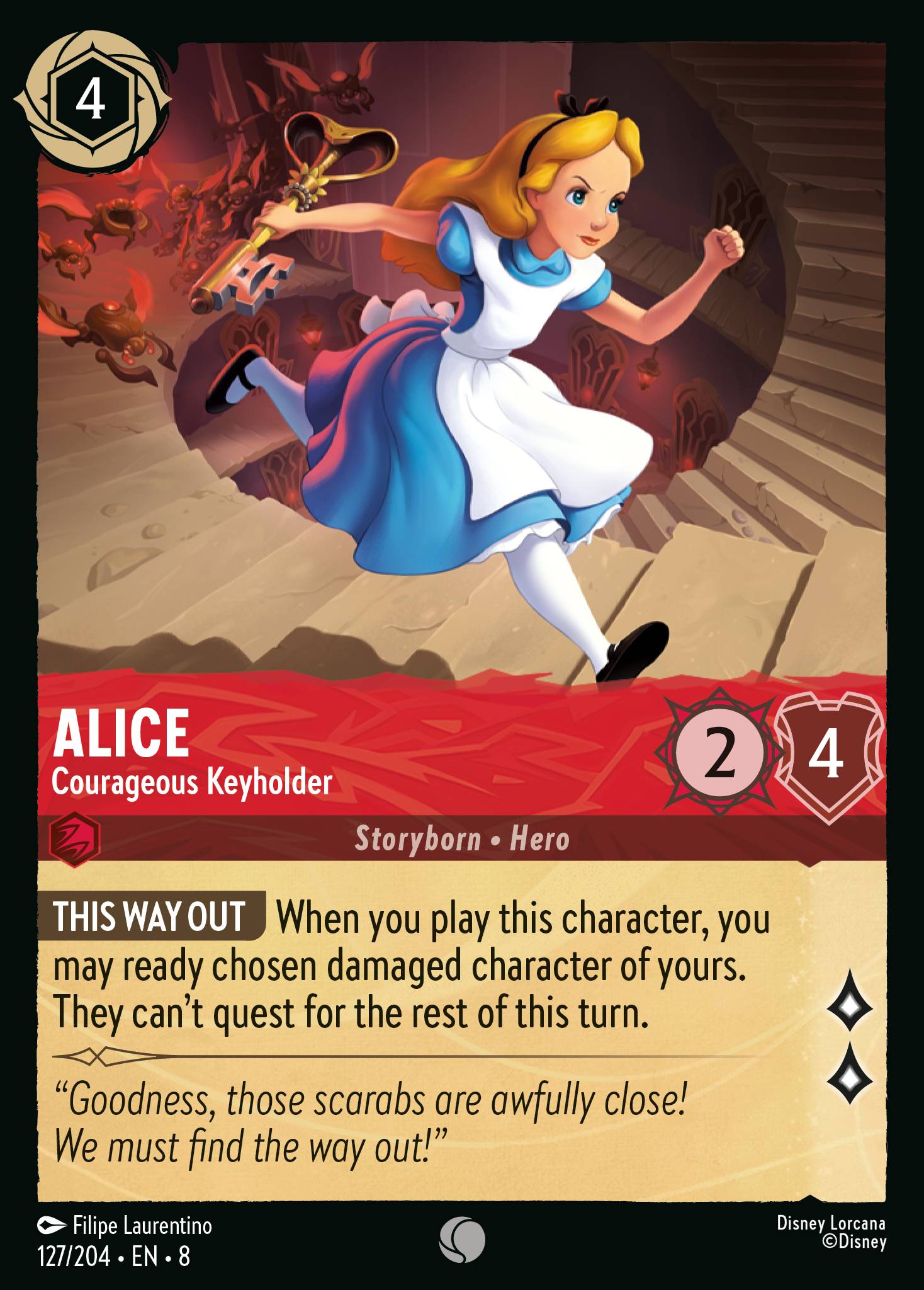 Alice — Courageous Keyholder Disney Lorcana card