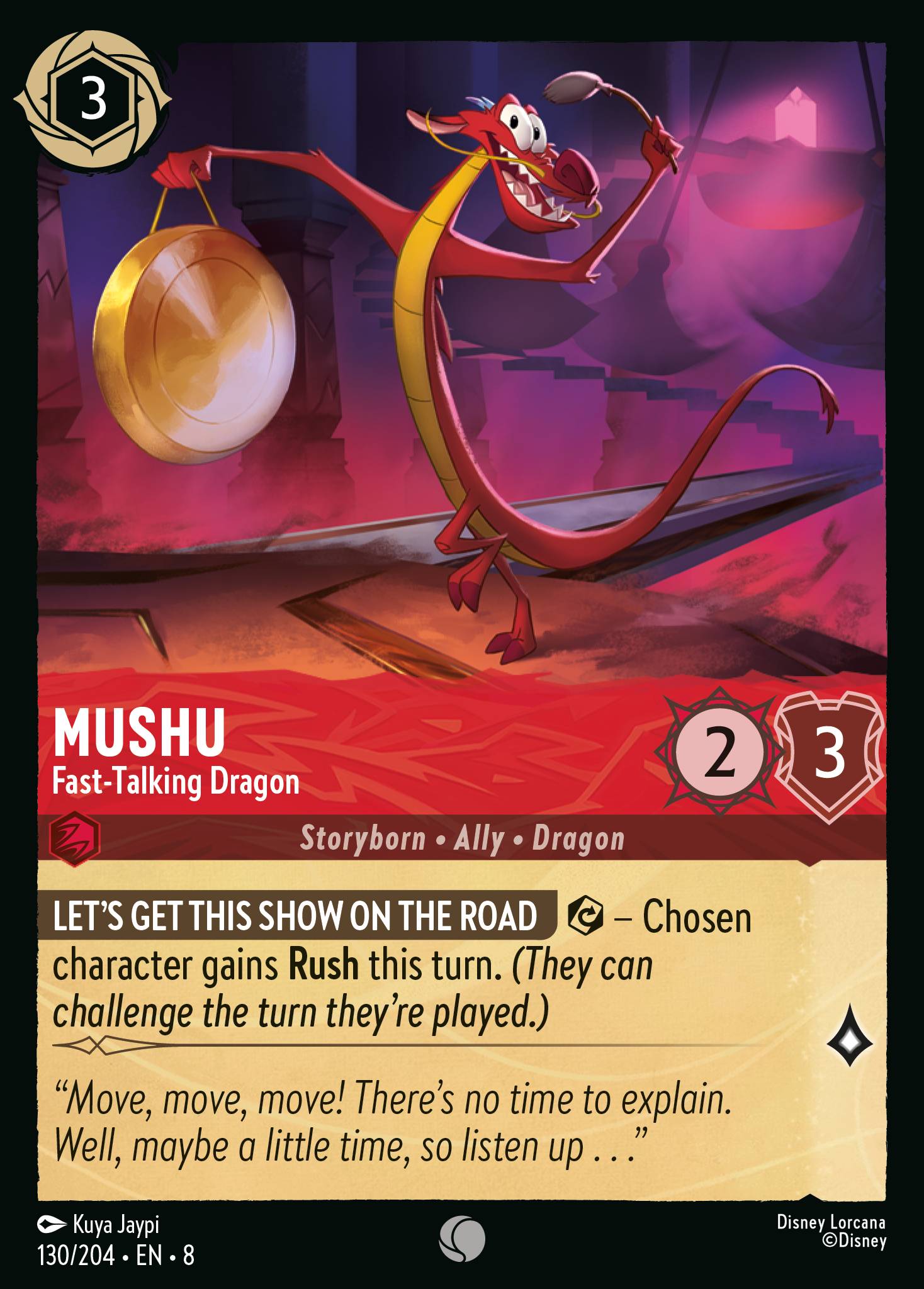 Mushu — Fast-Talking Dragon Disney Lorcana card