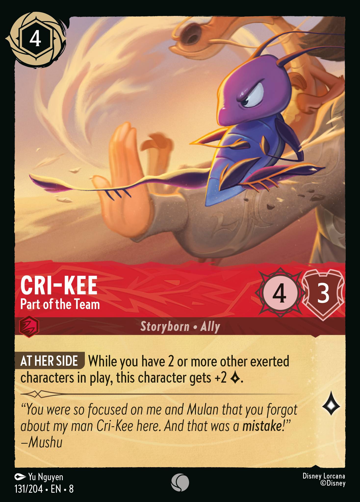 Cri-Kee — Part of the Team Disney Lorcana card