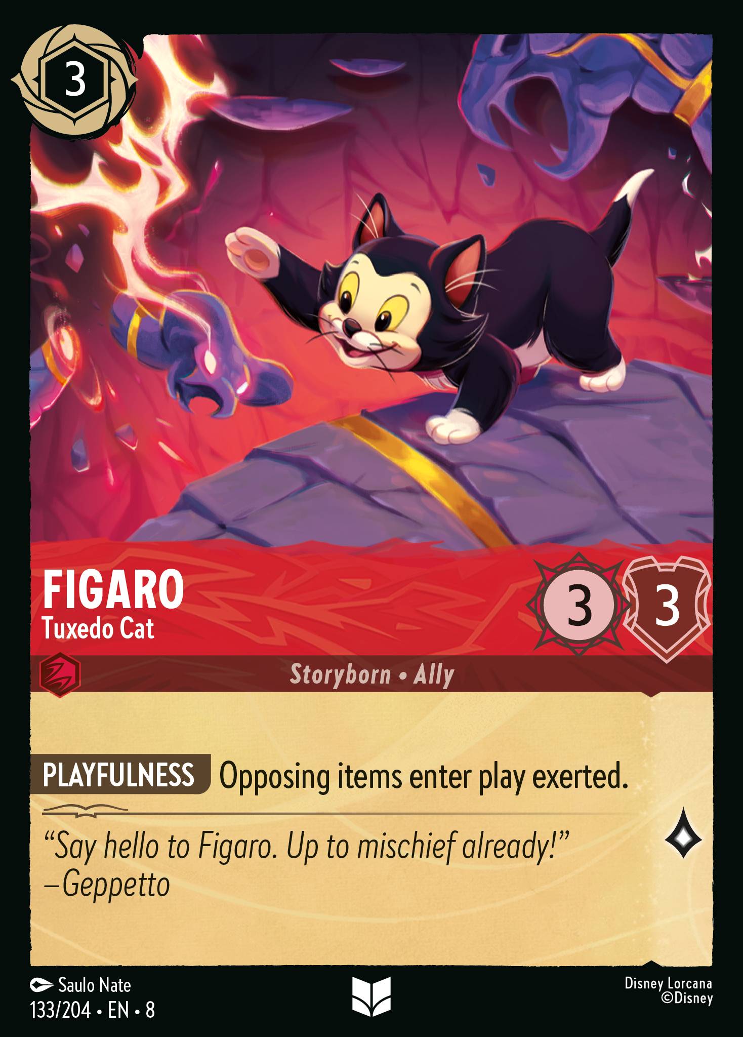 Figaro — Tuxedo Cat Disney Lorcana card