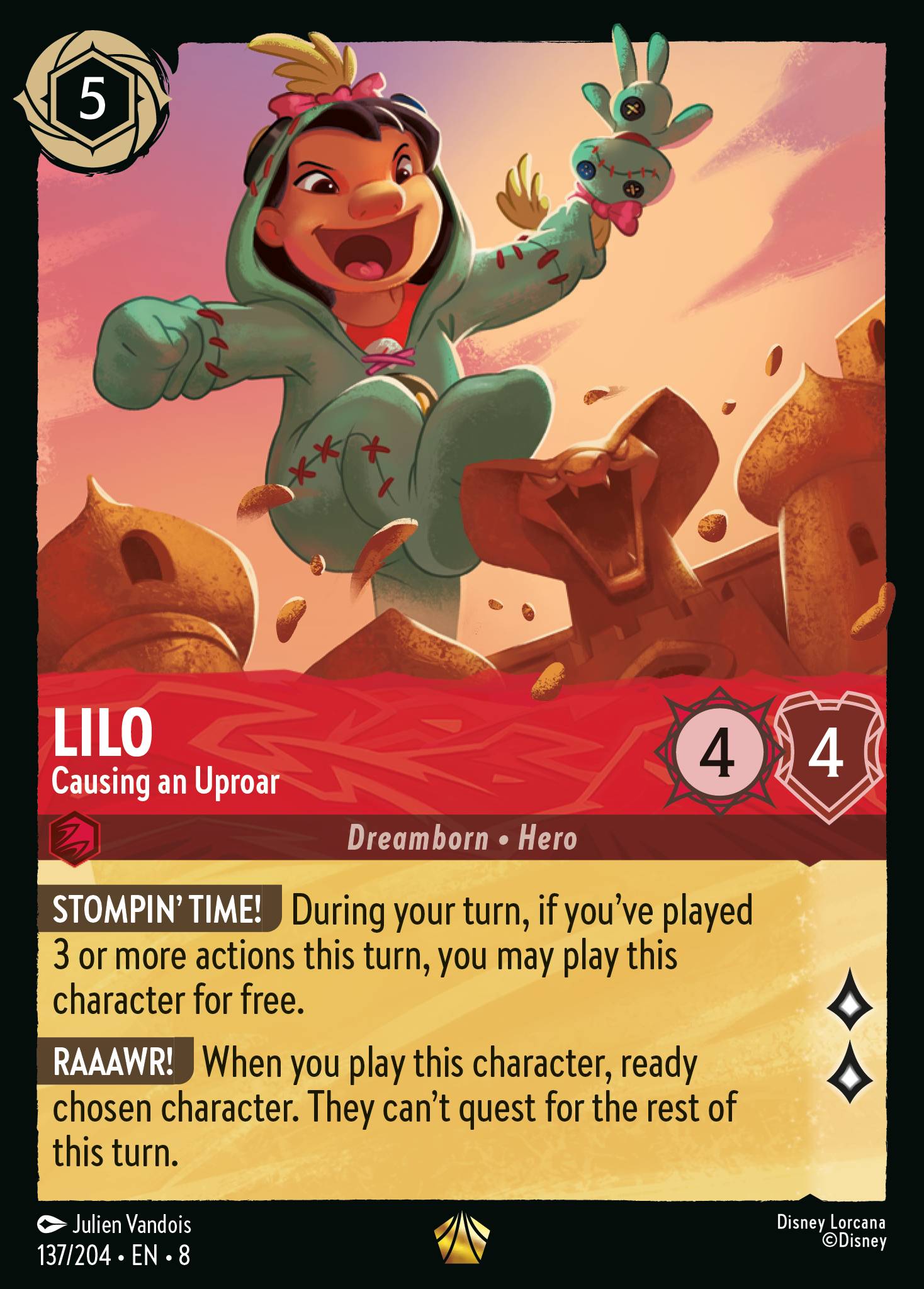 Lilo — Causing an Uproar Disney Lorcana card