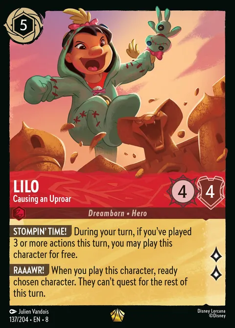 Lilo — Causing an Uproar Disney Lorcana card
