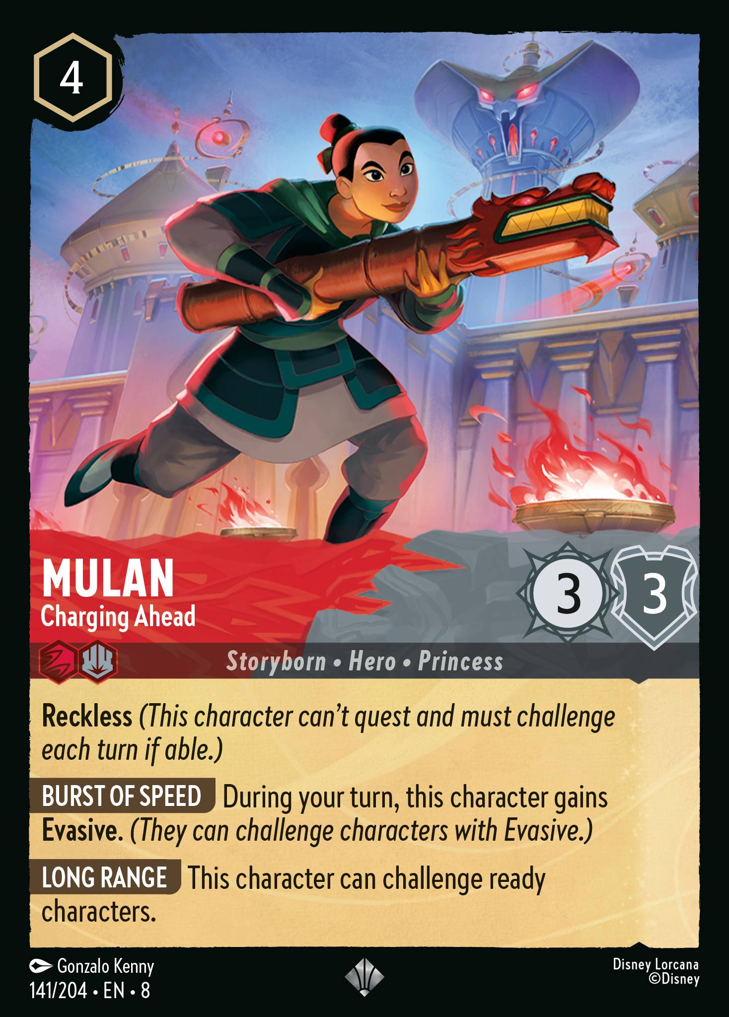 Mulan — Charging Ahead Disney Lorcana card