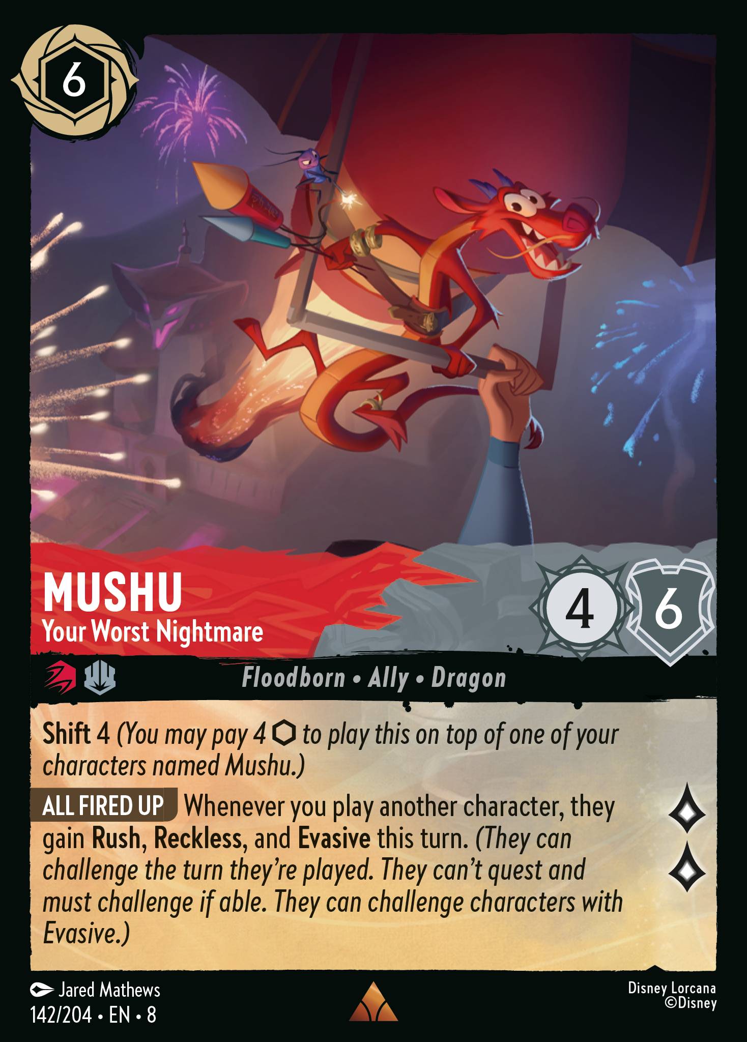 Mushu — Your Worst Nightmare Disney Lorcana card