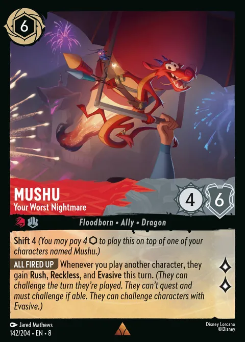 Mushu — Your Worst Nightmare Disney Lorcana card