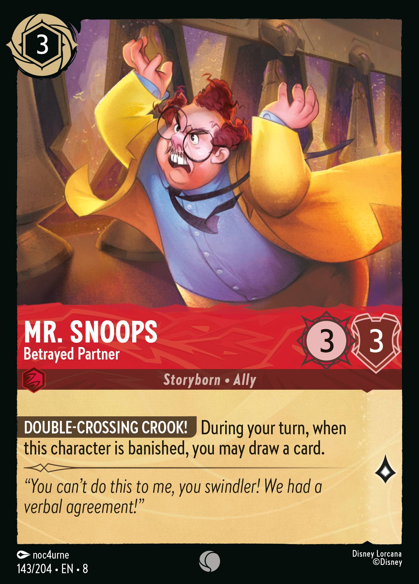 Mr. Snoops — Betrayed Partner Disney Lorcana card