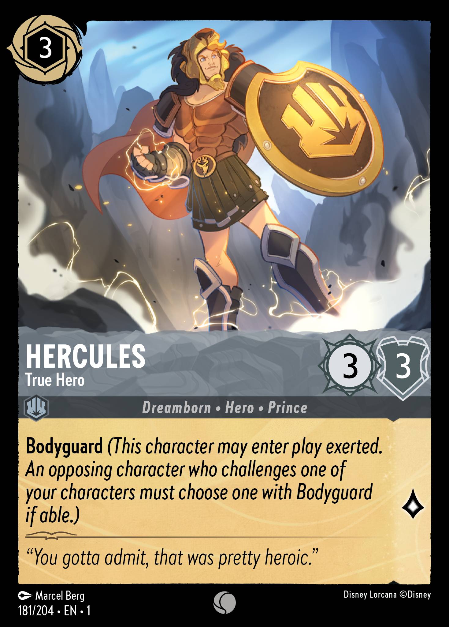 Hercules — True Hero Disney Lorcana card