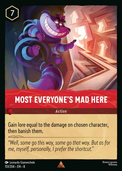 Most Everyone's Mad Here Disney Lorcana card