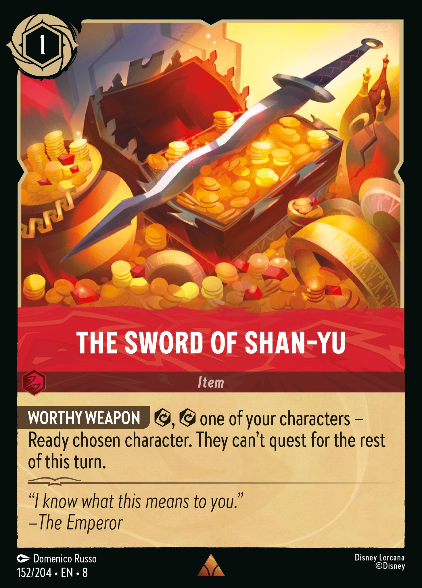 The Sword of Shan-Yu Disney Lorcana card