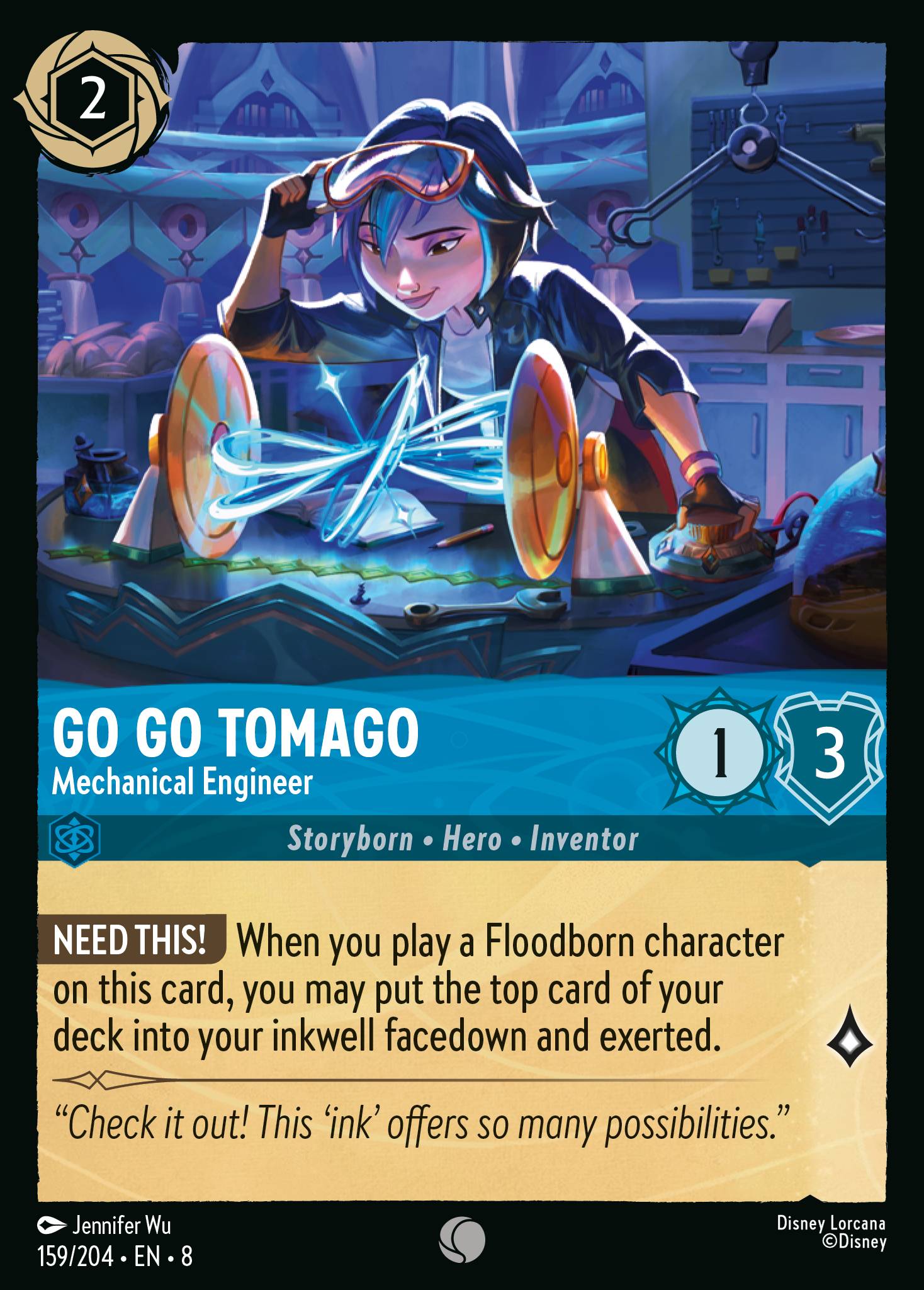 Go Go Tomago — Mechanical Engineer Disney Lorcana card