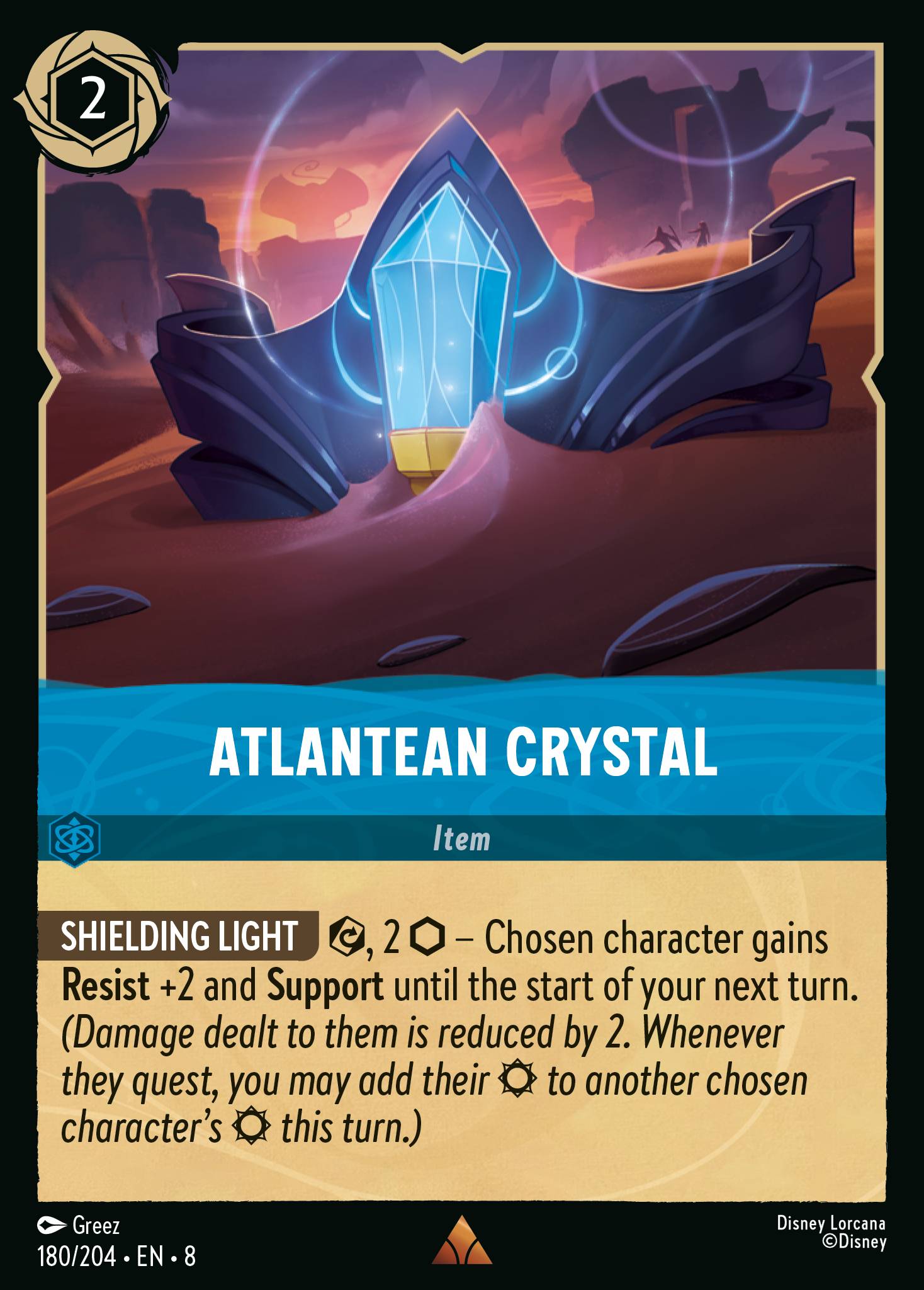 Atlantean Crystal Disney Lorcana card