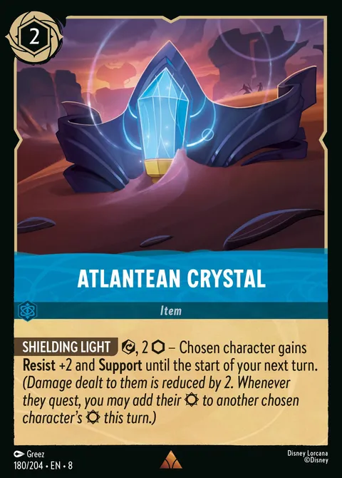 Atlantean Crystal Disney Lorcana card