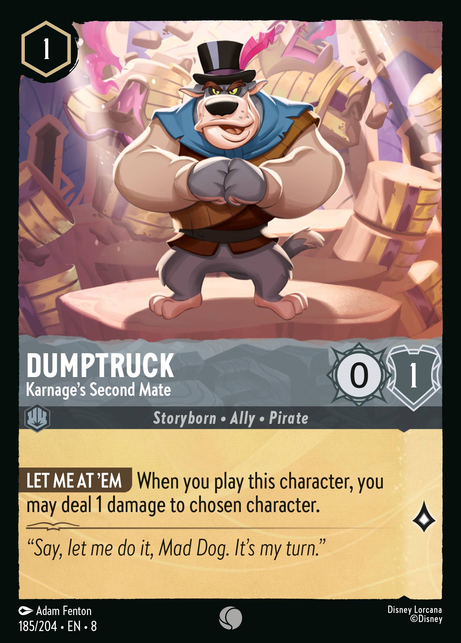 Dumptruck — Karnage's Second Mate Disney Lorcana card