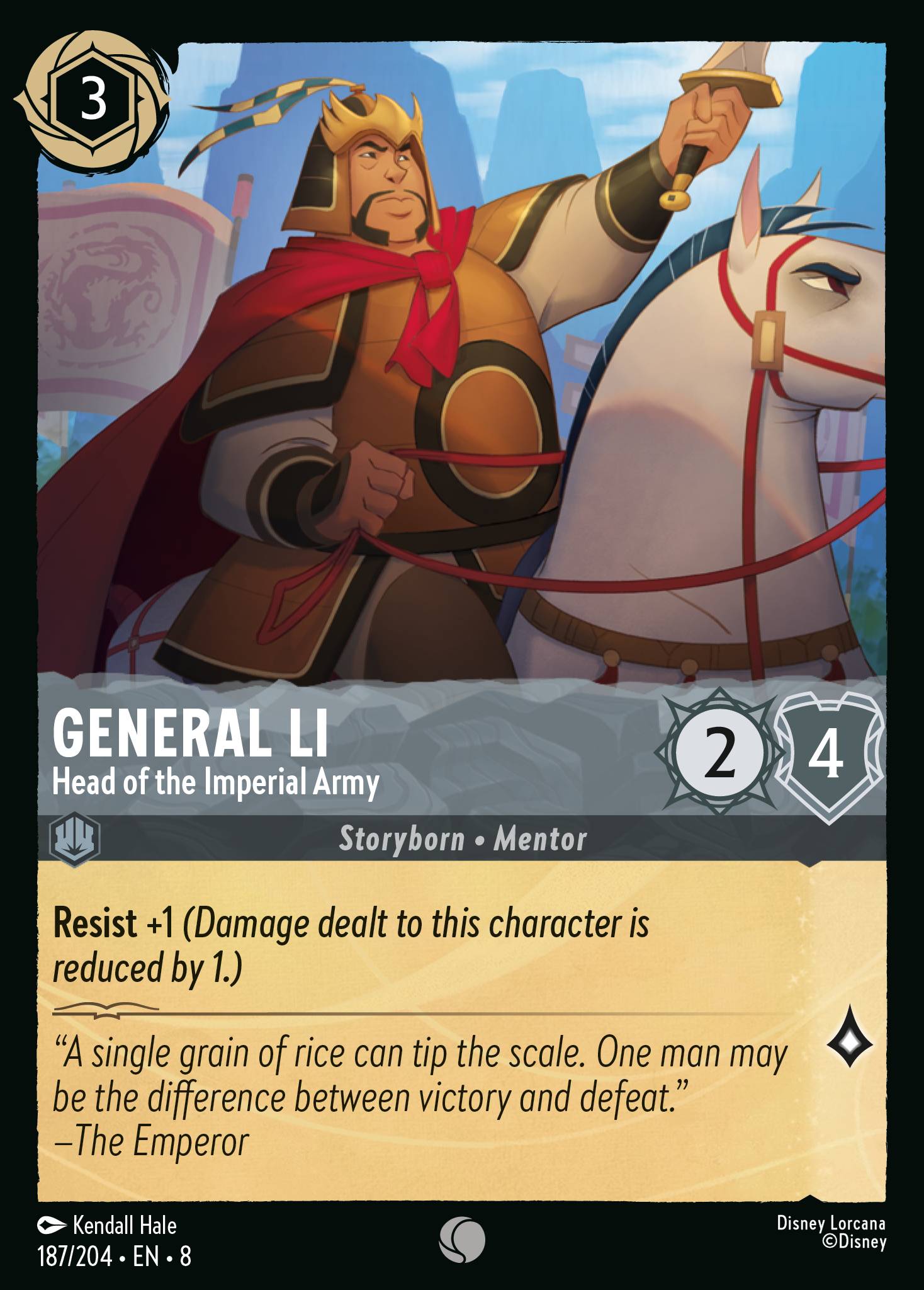 General Li — Head of the Imperial Army Disney Lorcana card
