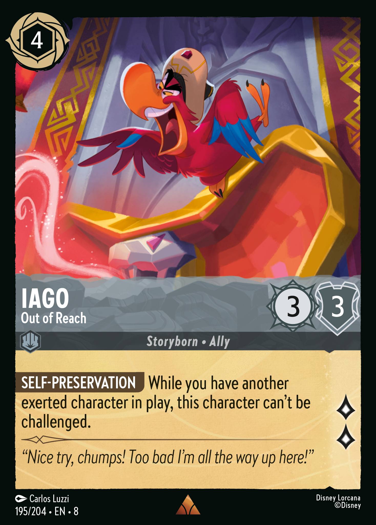 Iago — Out of Reach Disney Lorcana card