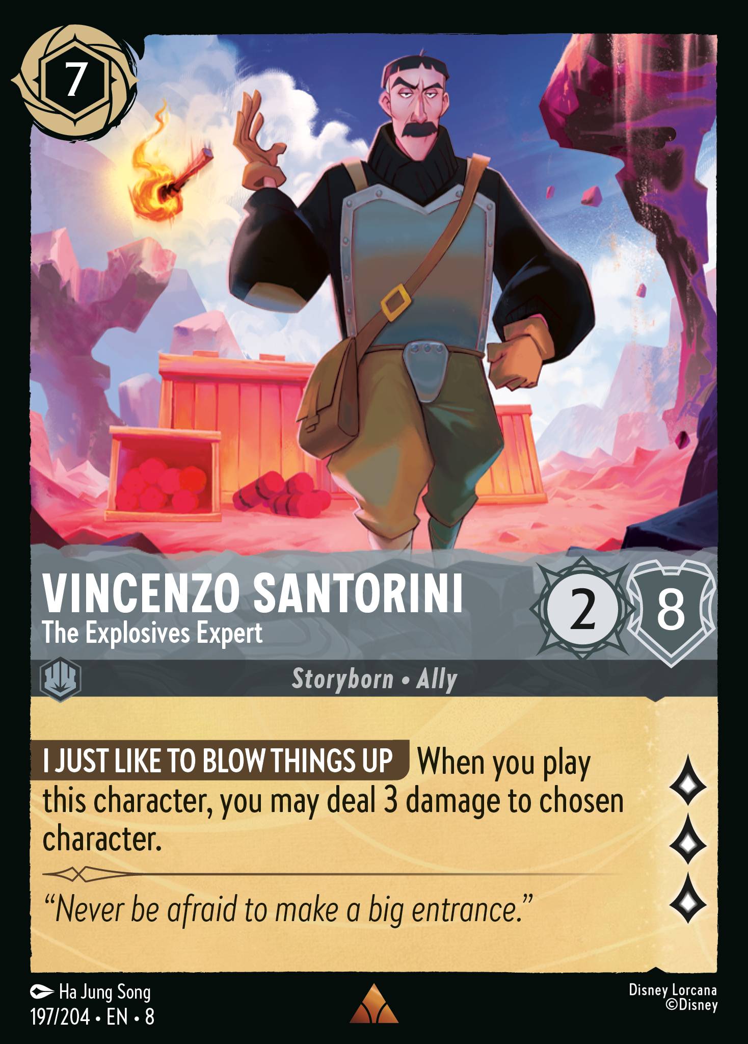 Vincenzo Santorini — The Explosives Expert Disney Lorcana card