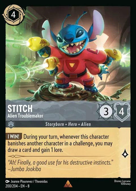 Stitch — Alien Troublemaker Disney Lorcana card
