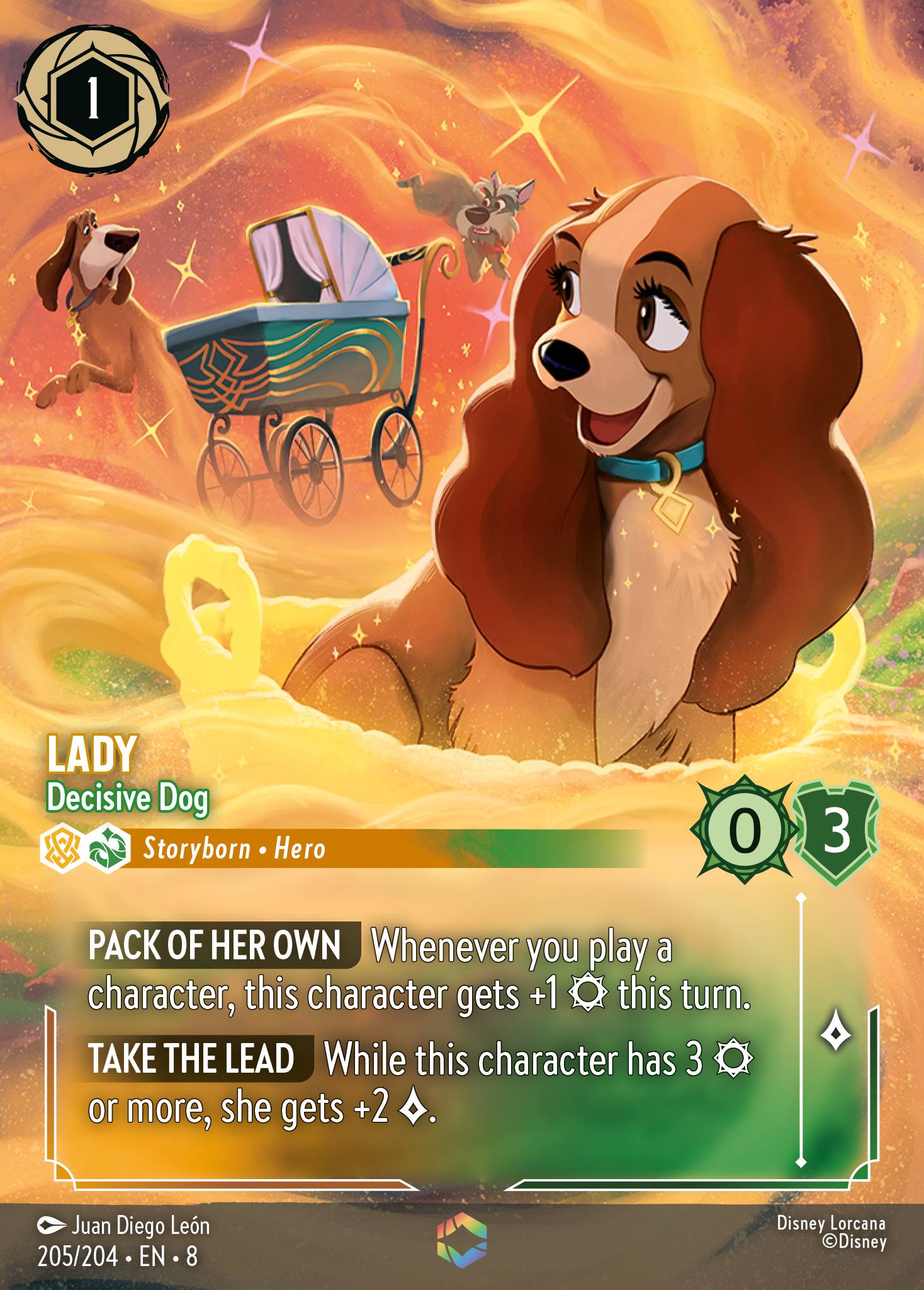 Lady — Decisive Dog Disney Lorcana card