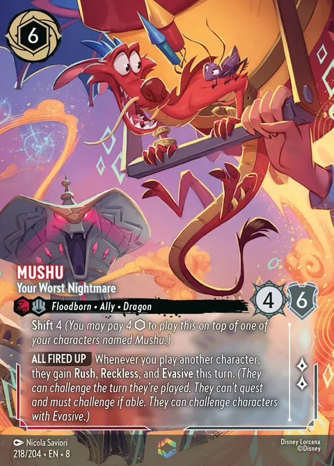 Mushu — Your Worst Nightmare Disney Lorcana card